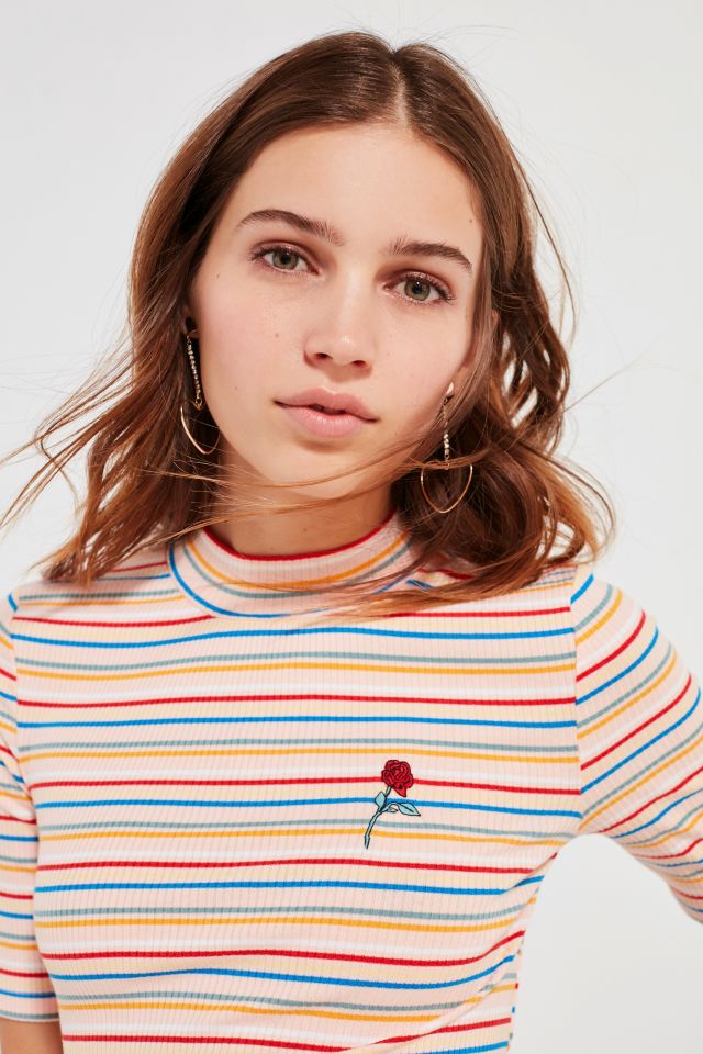 UO Zola Striped Mock-Neck Top #4