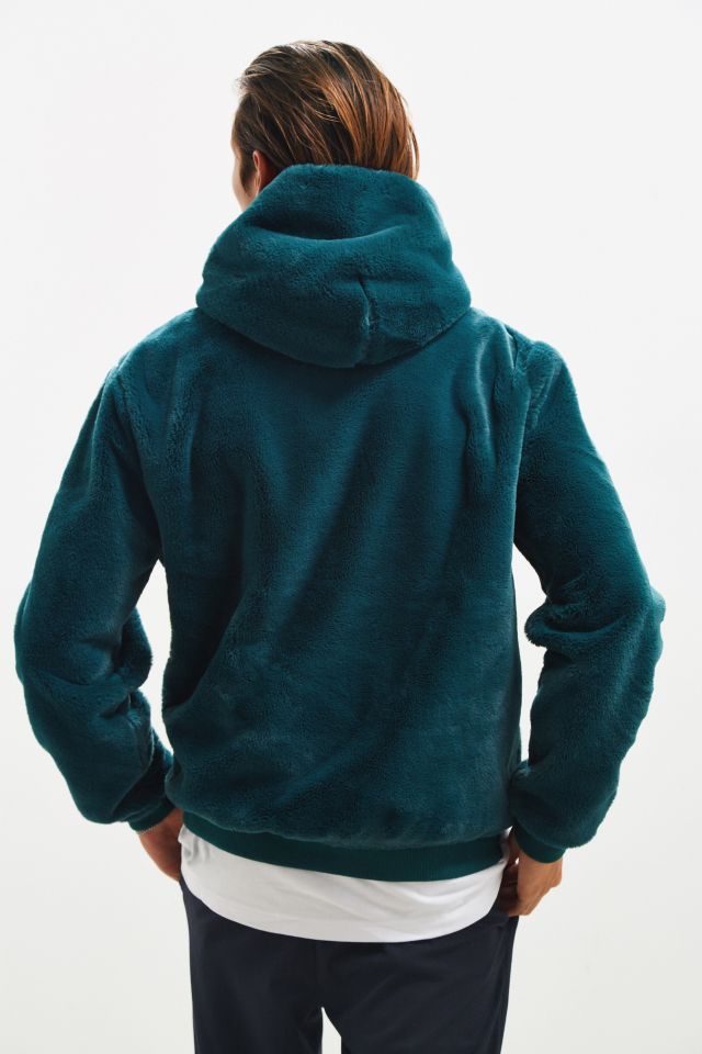 Urban Outfitters Deep Green Faux Fur Hoodie Sweatshirt