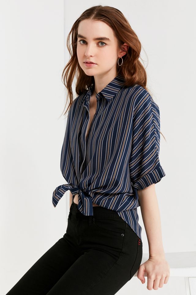 UO Oversized Short Sleeve Button-Down Top #1