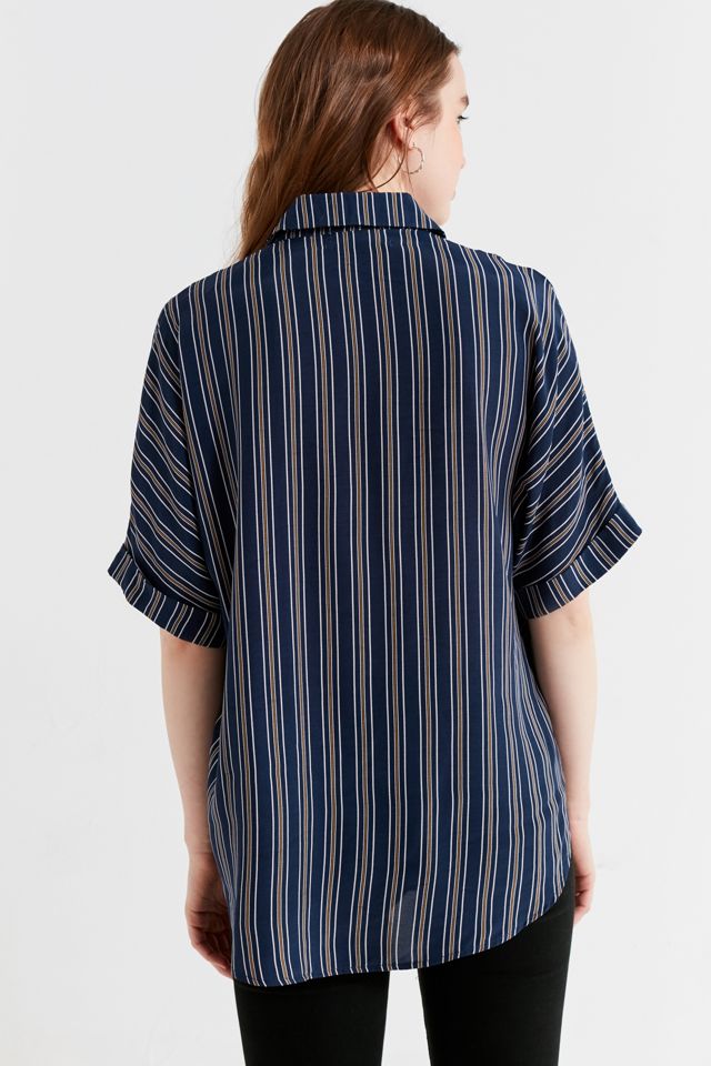 UO Oversized Short Sleeve Button-Down Top #2