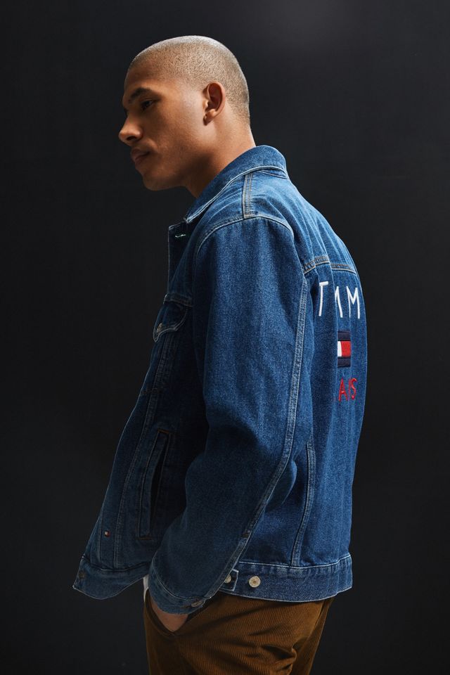Tommy Jeans Embroidered Denim Trucker Jacket #4