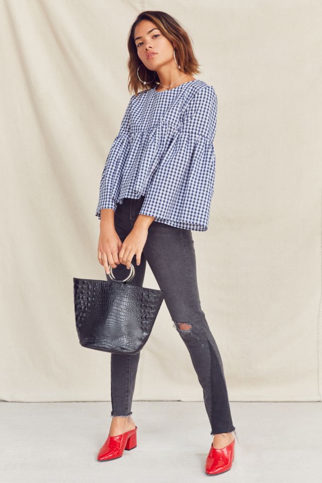 Urban Renewal Remade Bell-Sleeve Gingham Top #1