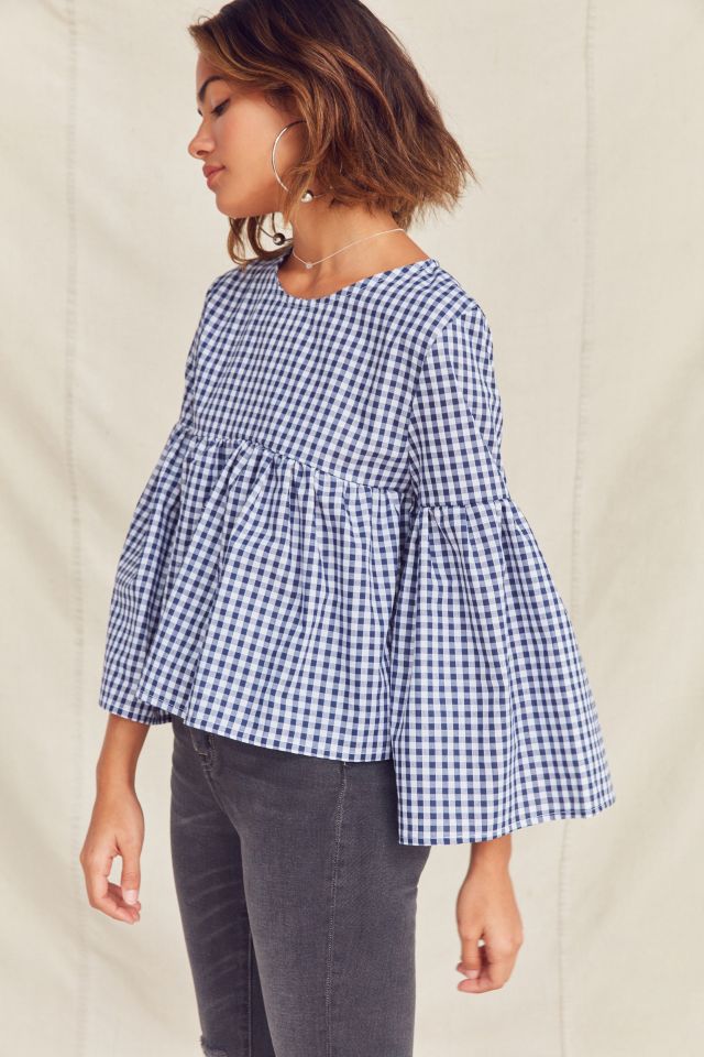 Urban Renewal Remade Bell-Sleeve Gingham Top #5