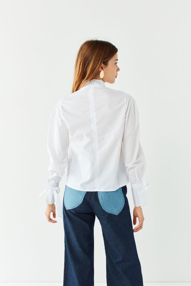 Haute Rogue Turtleneck Tie-Cuff Top #3
