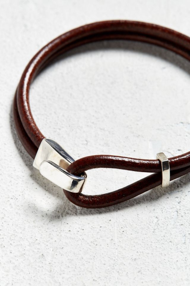 Bracelet en cuir brun Aubaine #1