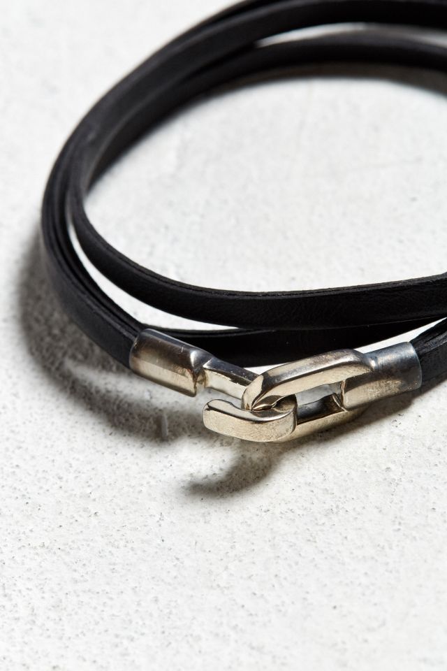 Bracelet de cuir noir Aubaine #1