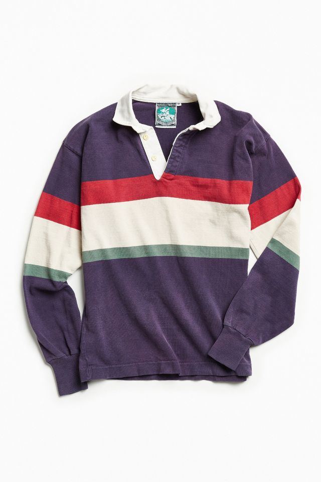 Vintage McIntosh & Seymour Purple Multi Stripe Rugby Shirt | Urban ...