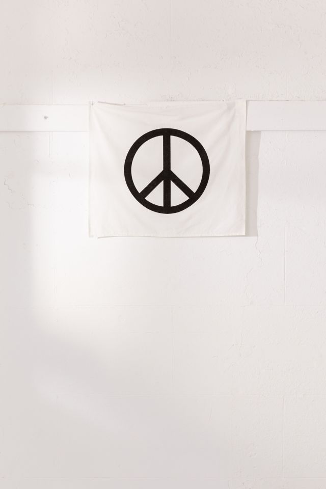 Velvet Flocked Peace Sign Tapestry #1