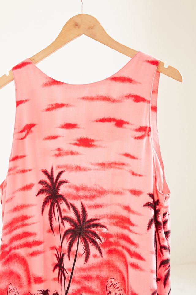 Vintage Hot Pink Beach Scene Fringe Dress #3