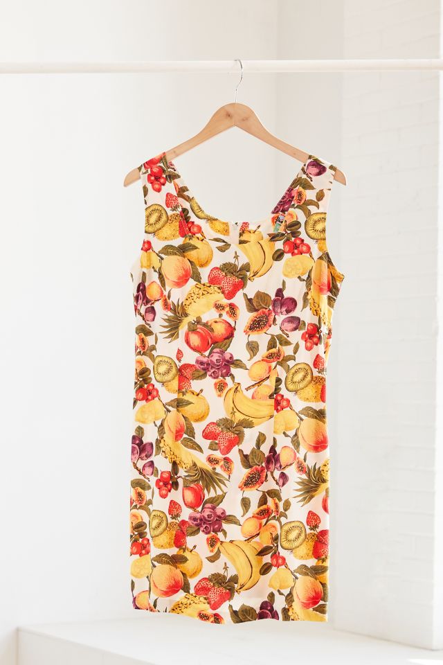 Vintage Fruit Print Mini Dress