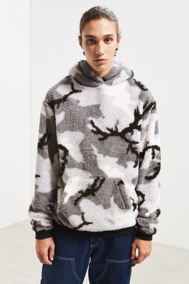 Uo faux cheap fur hoodie sweatshirt