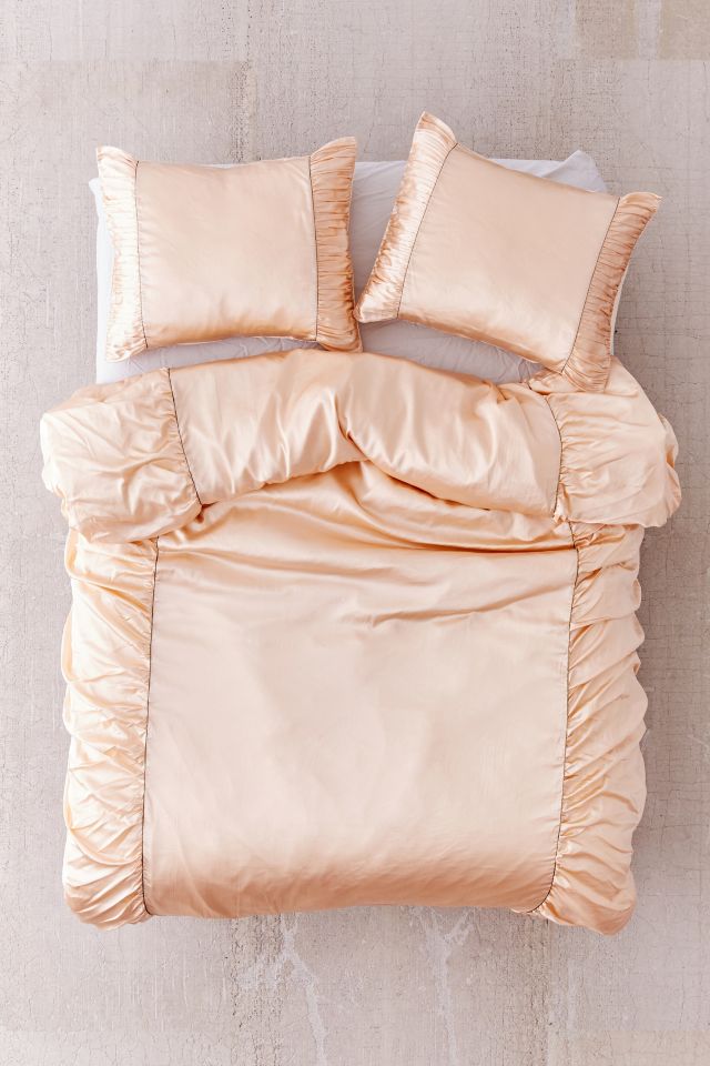 Modern Ruched Satin Duvet Cover #1