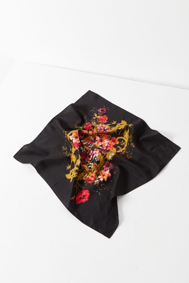 Floral Silky Mini Square Scarf #4