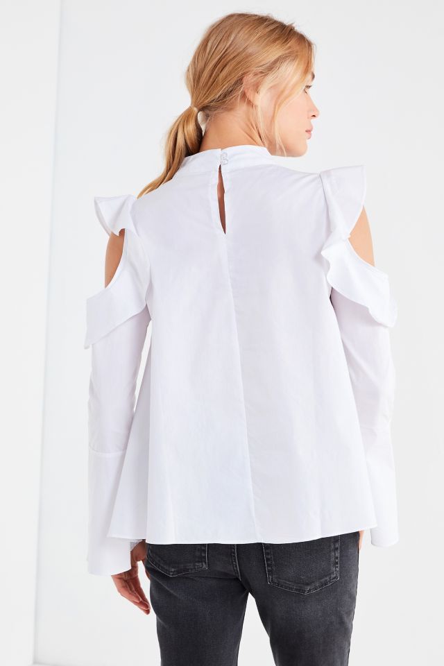 Ghospell White Lies Cold-Shoulder Top #1