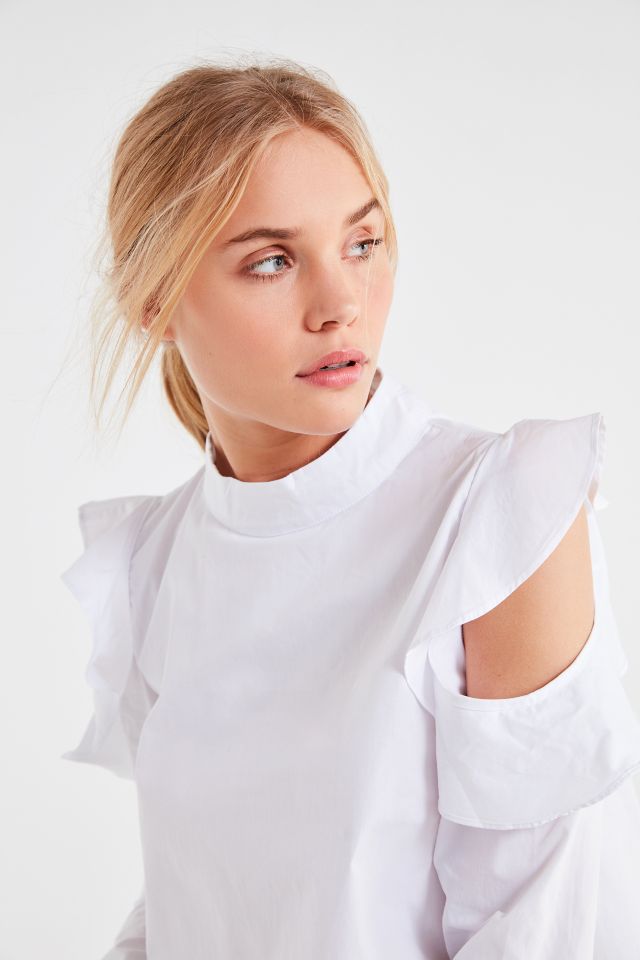 Ghospell White Lies Cold-Shoulder Top #2