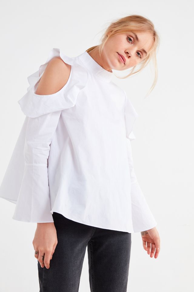 Ghospell White Lies Cold-Shoulder Top #4
