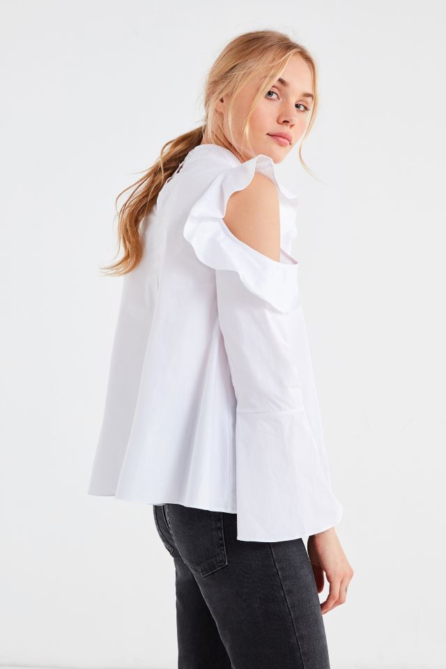 Ghospell White Lies Cold-Shoulder Top #5