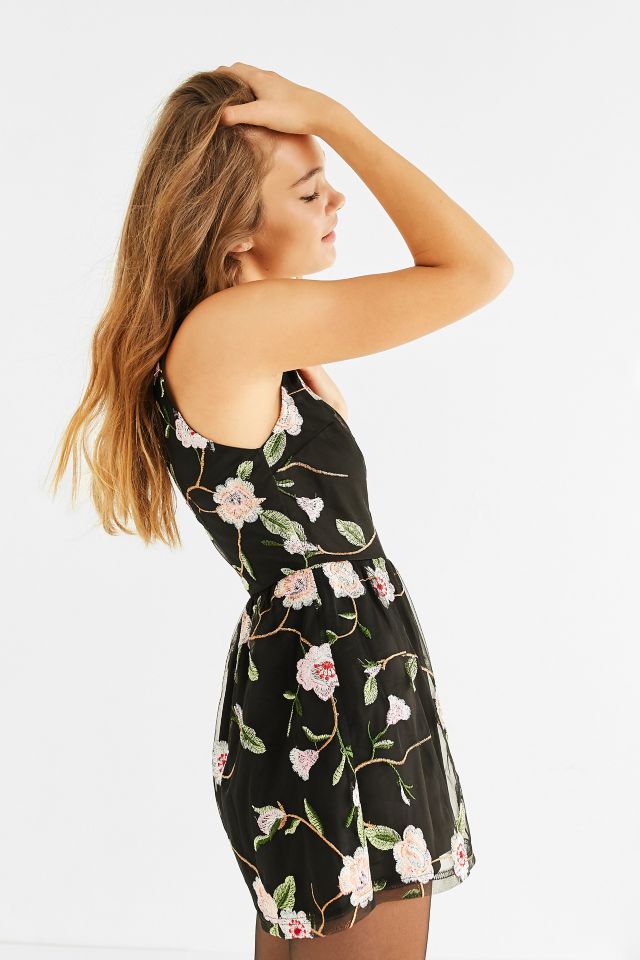 UO Floral Embroidered V-Neck Romper #4