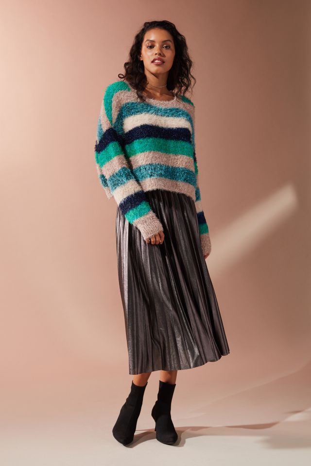 UO Fuzzy Glitter Striped Sweater #2