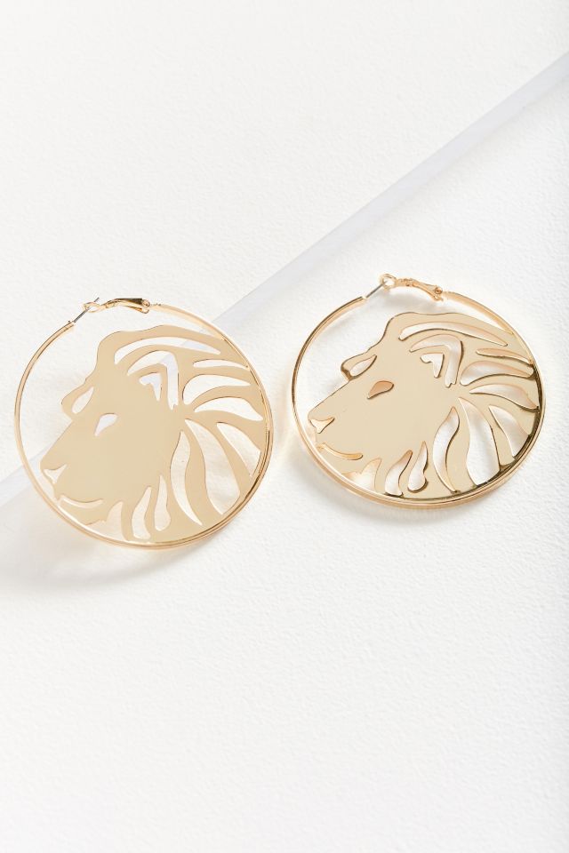 Etched Zodiac Statement Hoop Earring #1