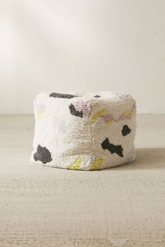Shaggy Patterned Ottoman #1