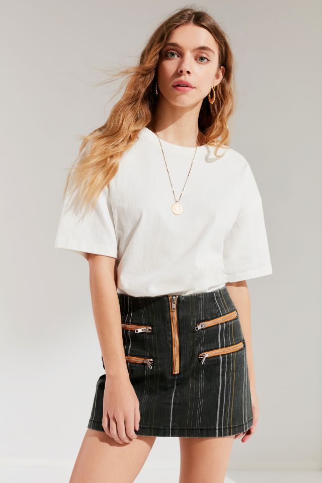 BDG Striped Contrast Zipper Mini Skirt #4