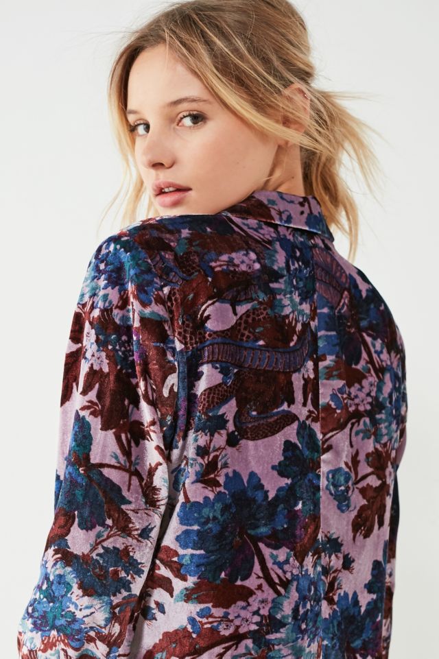 UO Morris Floral Velvet Blazer #1