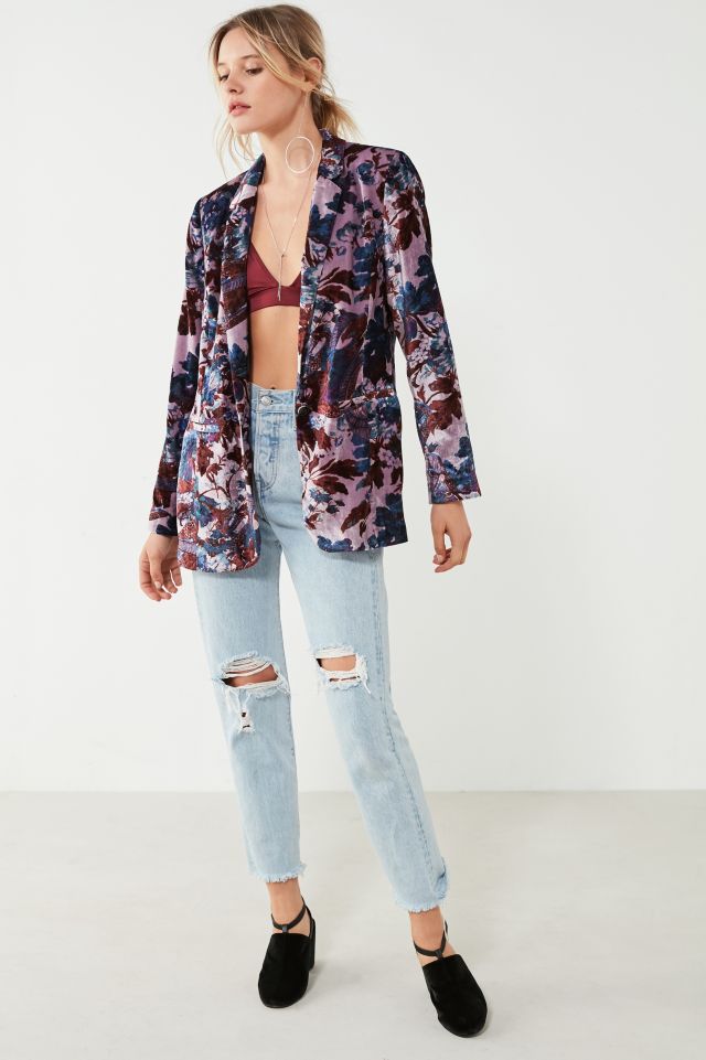 Floral sale velvet blazer