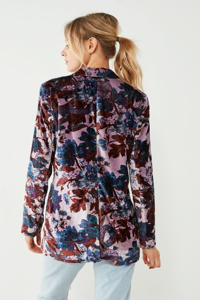 UO Morris Floral Velvet Blazer #4