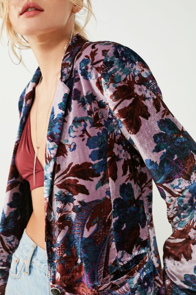 UO Morris Floral Velvet Blazer #5