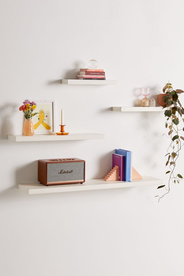 Simple Floating Wood Wall Shelf Urban, Hanging Wall Shelves Bookcase