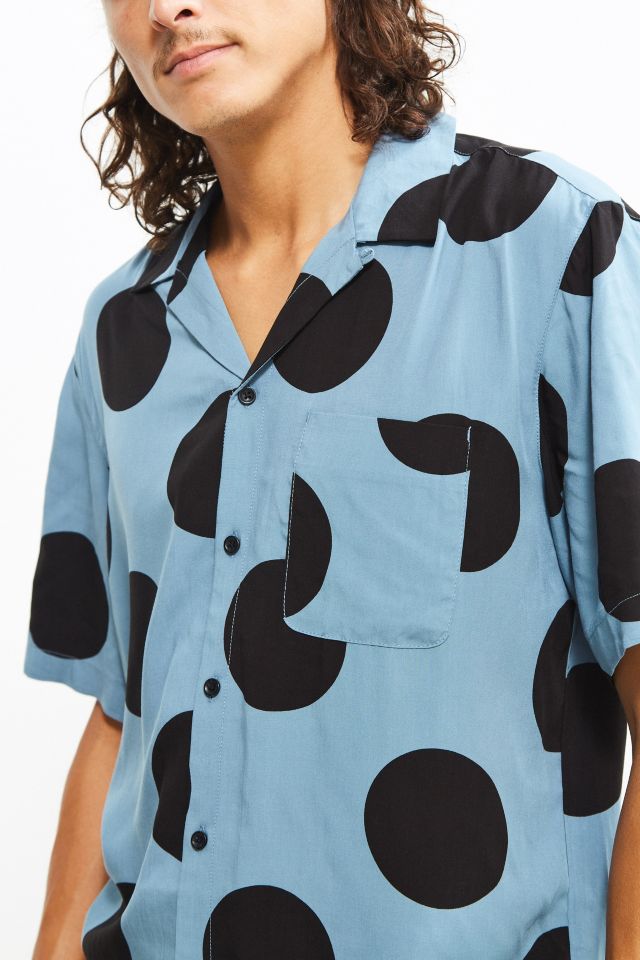 UO Polka Dot Rayon Short Sleeve Button-Down Shirt #2