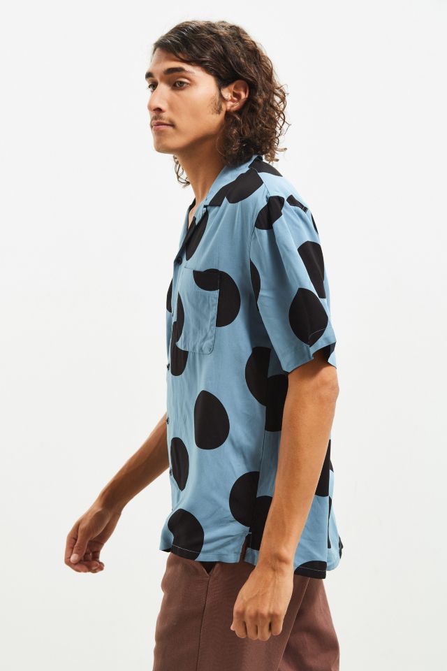 UO Polka Dot Rayon Short Sleeve Button-Down Shirt #3