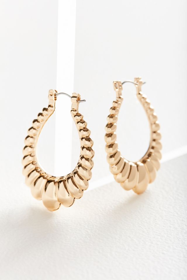 Scalloped Statement Hoop Earring #1