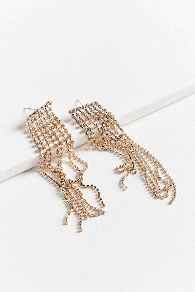 Falling Rhinestone Statement Drop Earring #1