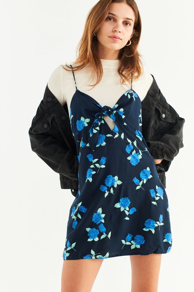 Motel Tie-Front Polka Dot Slip Dress #4