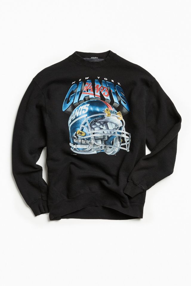 NEW YORK GIANTS YARD LINE LONG SLEEVE FLEECE CREWNECK SWEATSHIRT WITH