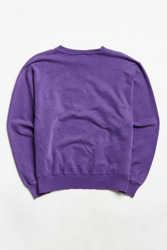 Vintage Champion Purple Script Logo Crew Neck Sweatshirt #1
