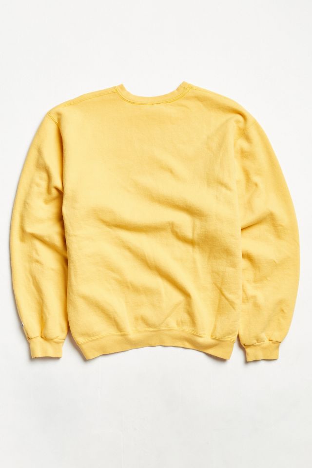 Vintage Champion Yellow Small Logo Crew Neck Sweatshirt