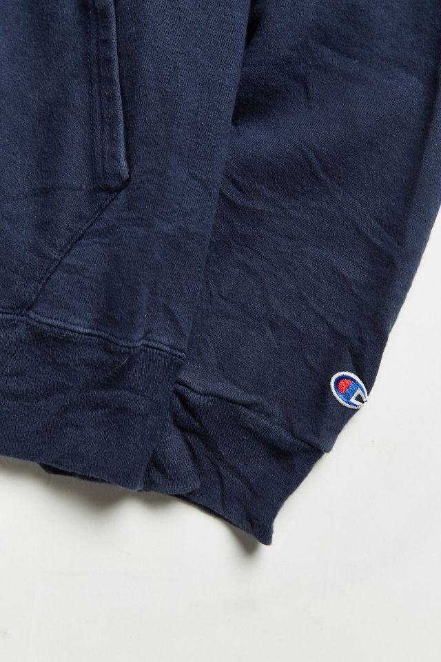 Vintage Champion Dark Blue Script Logo Hoodie Sweatshirt #3