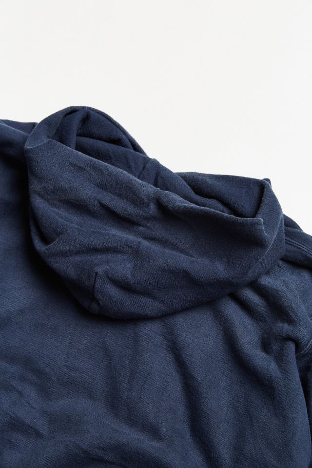 Vintage Champion Dark Blue Script Logo Hoodie Sweatshirt #5