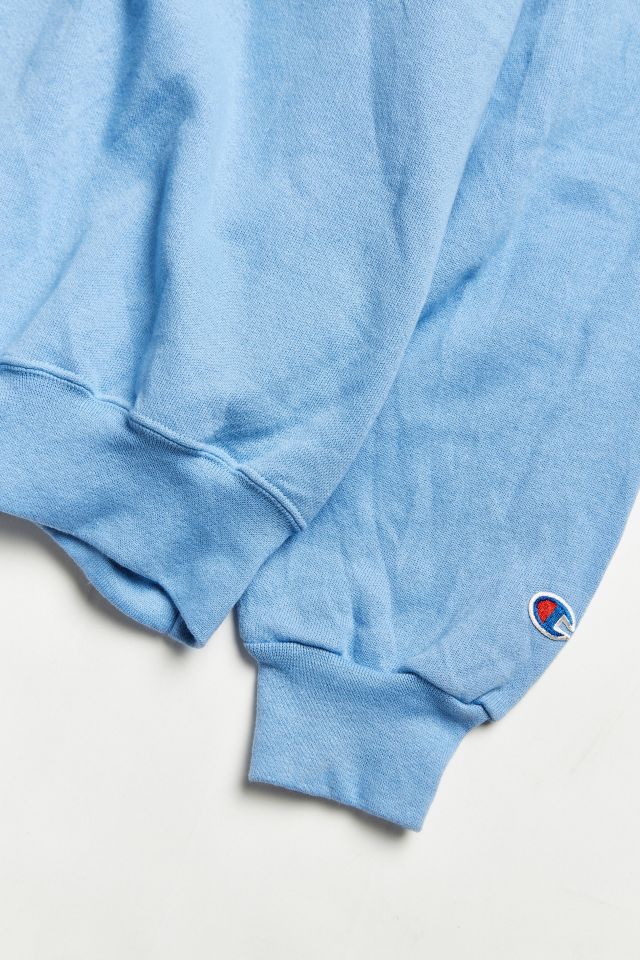 Champion sweater baby blue letra hotsell