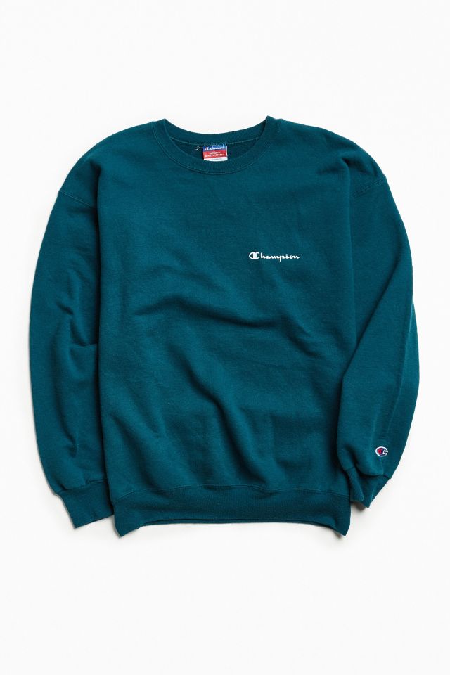 Vintage green champion on sale sweatshirt