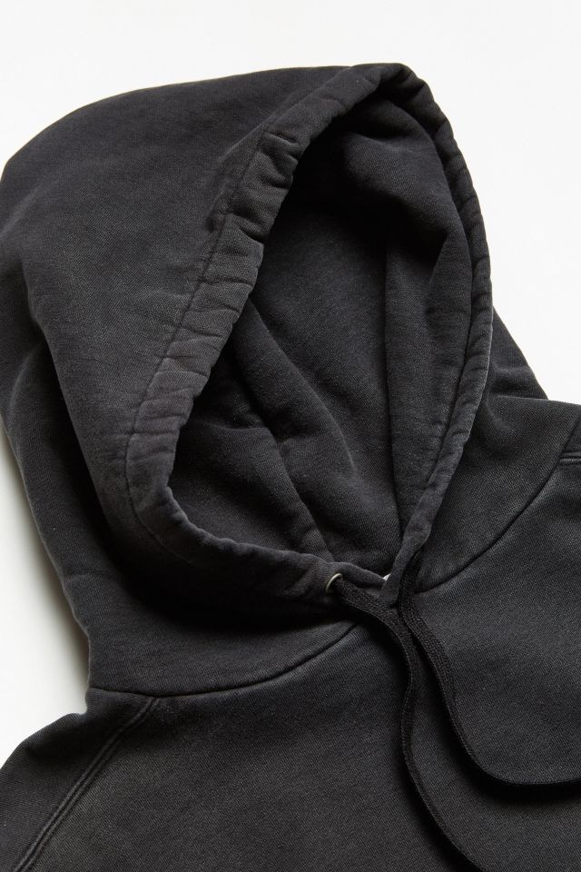 Vintage Champion Washed Black Small Logo Hoodie Sweatshirt #2