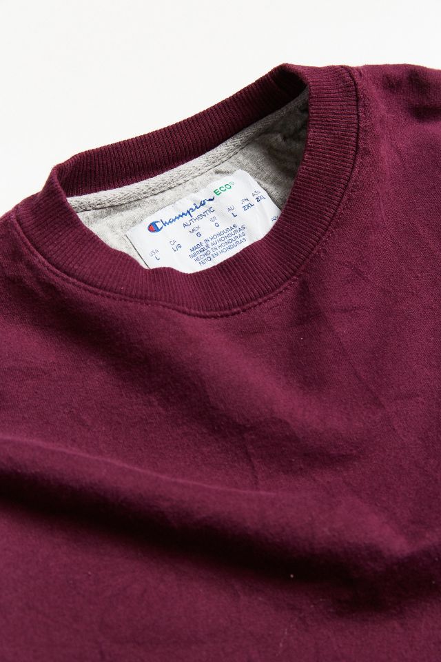 Vintage Champion Plum Small Logo Crew Neck Sweatshirt #2