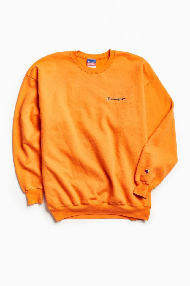 faglært dynasti præst Vintage Champion Orange Script Logo Crew Neck Sweatshirt | Urban Outfitters