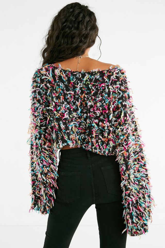 UO Tai Cropped Fringe Sweater #1