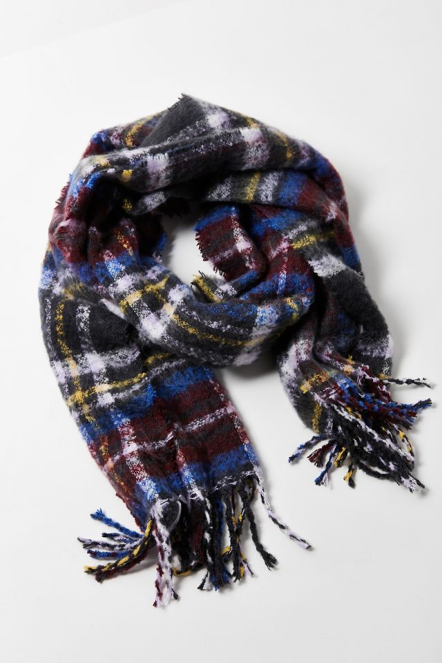 Fuzzy Plaid Scarf #1