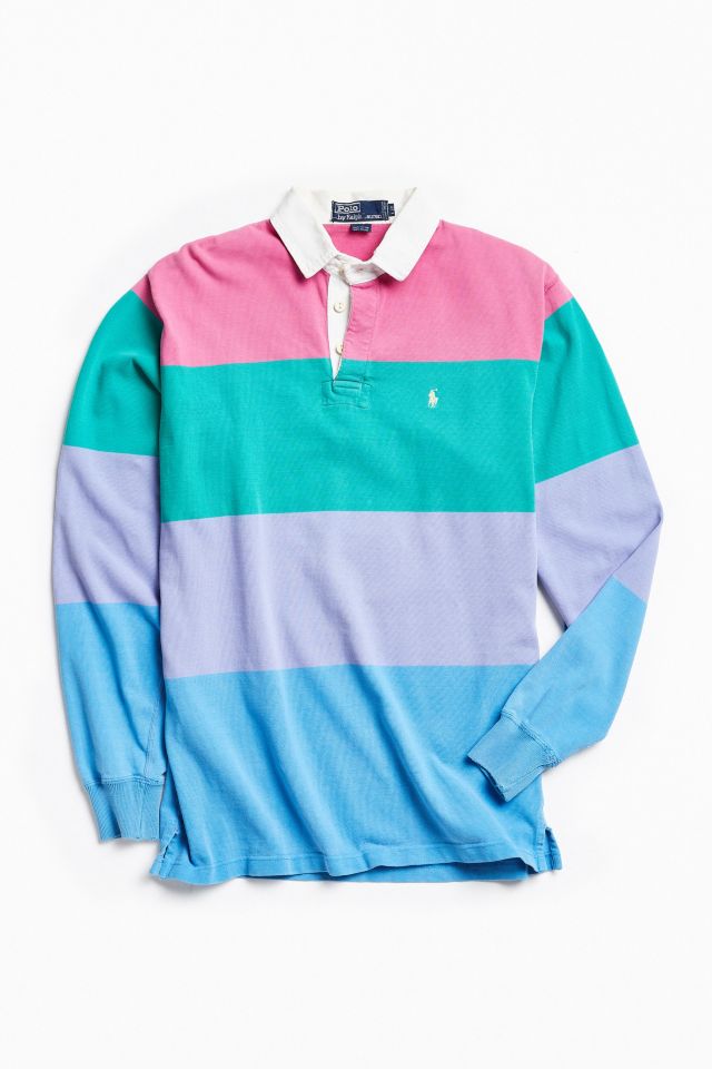Vintage Polo Ralph Lauren Sherbet Colorblocked Rugby Shirt | Urban ...