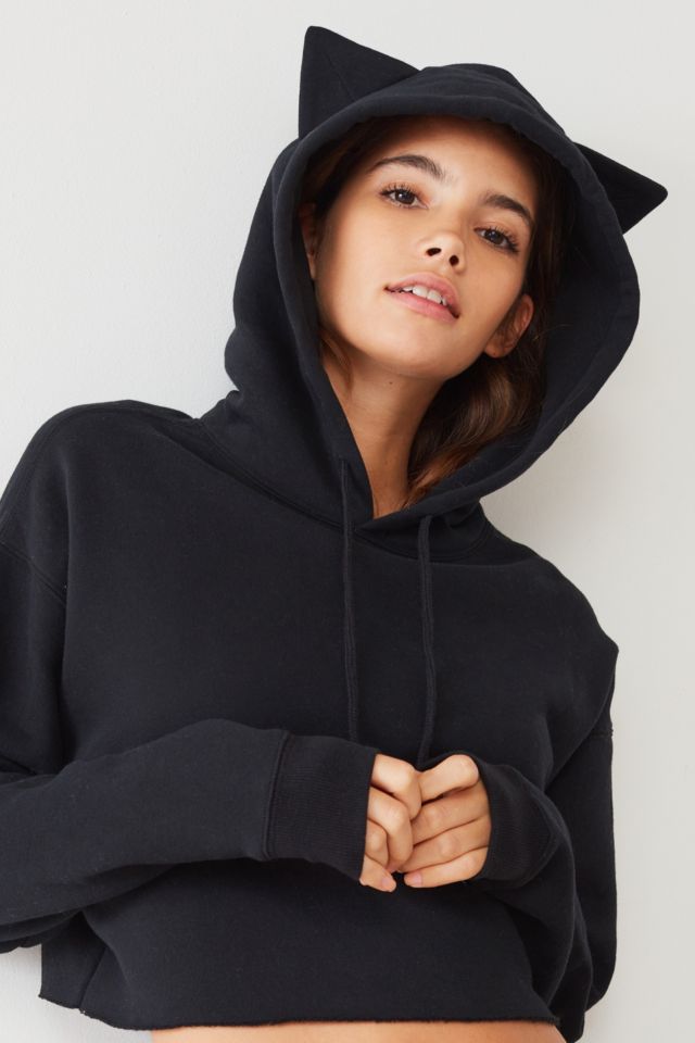 Out From Under Caturday Cropped Hoodie Sweatshirt #1